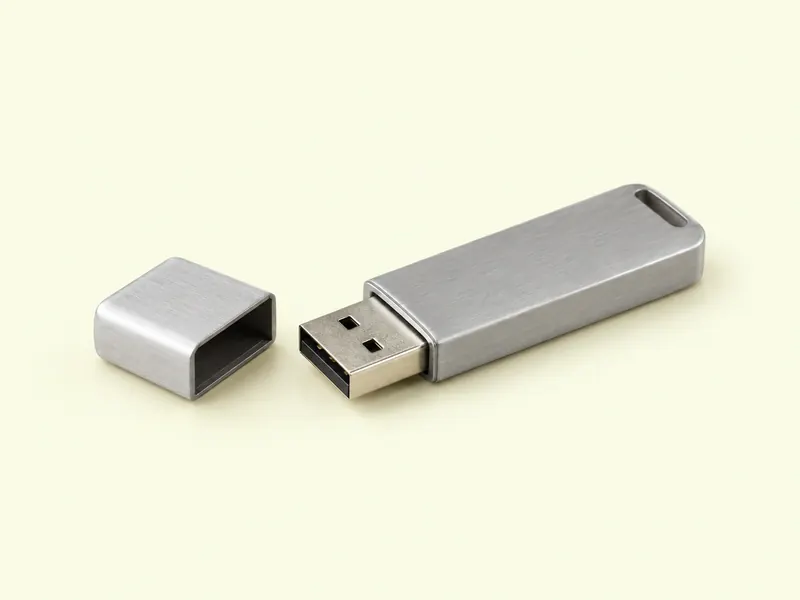 Plain metal USB flash drive